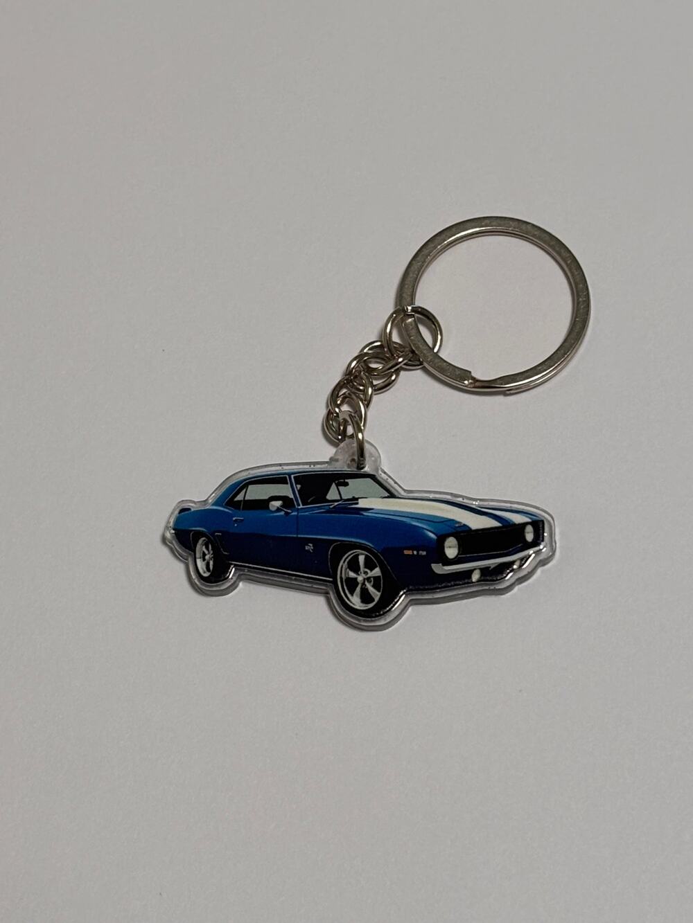 Key Ring Chain Wallet Bag Backpack Sparkle 1968 1969 Blue Chevy Camaro